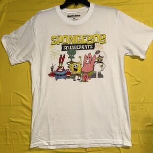 SpongeBob SquarePants White Tee Adult Size Medium SpongeBob, Patrick, Sandy